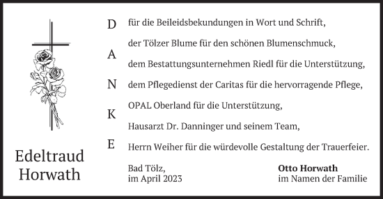 Traueranzeige von Edeltraud Horwath von merkurtz