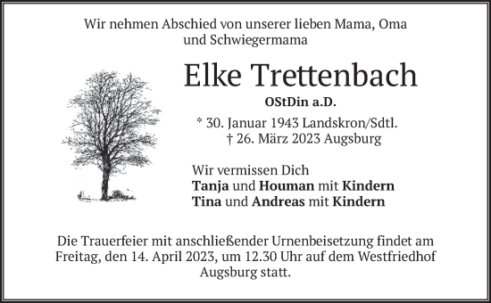 Traueranzeige von Elke Trettenbach von merkurtz