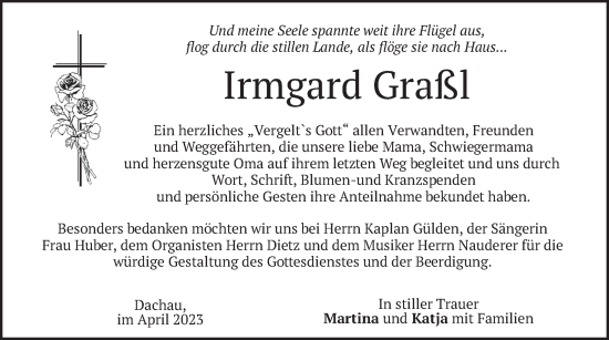 Traueranzeige von Irmgard Graßl von merkurtz