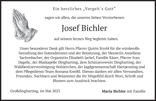 Traueranzeige von Josef Bichler von merkurtz