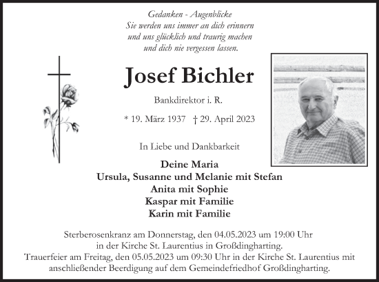 Traueranzeige von Josef Bichler von merkurtz