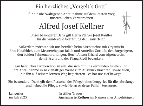 Traueranzeige von Alfred Josef Kellner von merkurtz
