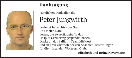 Traueranzeige von Peter Jungwirth von merkurtz