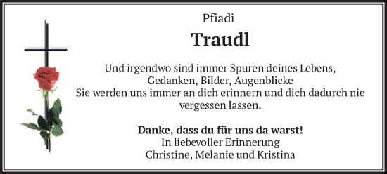 Traueranzeige von Traudl Panek von merkurtz