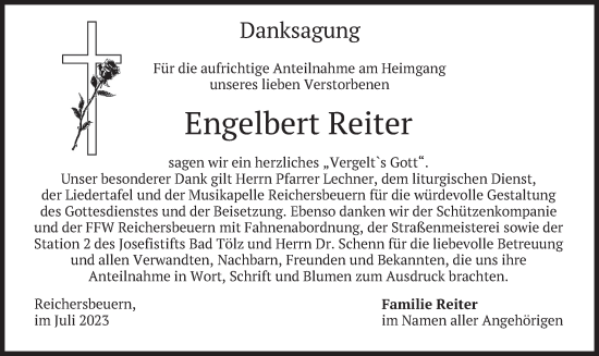 Traueranzeige von Engelbert Reiter von merkurtz