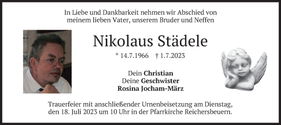 Traueranzeige von Nikolaus Städele von merkurtz