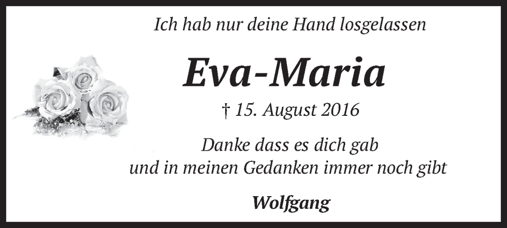  Traueranzeige für Eva-Maria Stallinger vom 14.08.2023 aus merkurtz