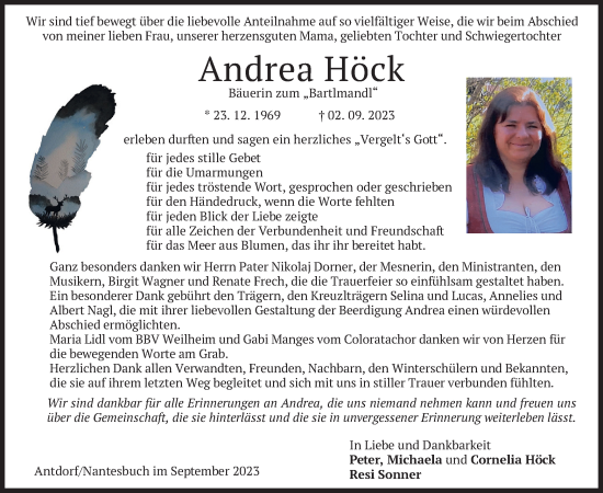 Traueranzeige von Andrea Höck von merkurtz
