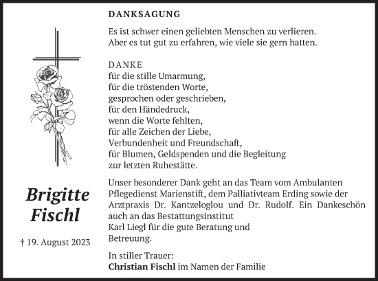 Traueranzeige von Brigitte Fischl von merkurtz