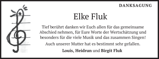 Traueranzeige von Elke Fluk von merkurtz