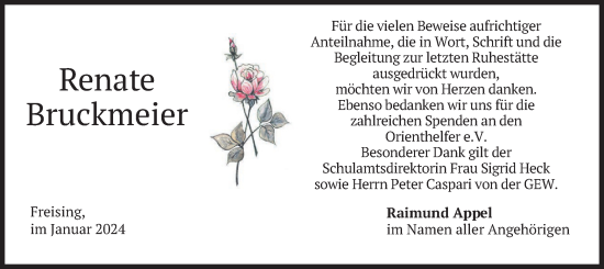 Traueranzeige von Renate Bruckmeier von merkurtz