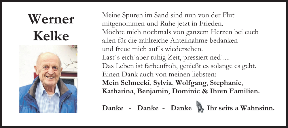  Traueranzeige für Werner Kelke vom 27.01.2024 aus merkurtz