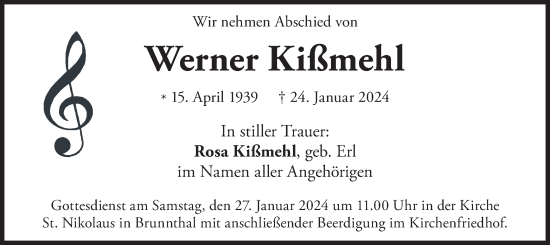 Traueranzeige von Werner Kißmehl
