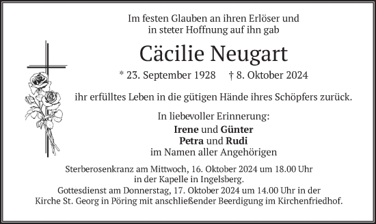 Traueranzeige von Cäcilie Neugart von merkurtz