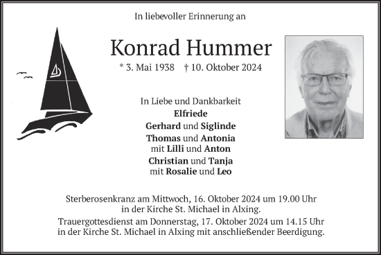 Traueranzeige von Konrad Hummer von merkurtz