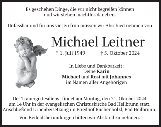 Traueranzeige von Michael Leitner von merkurtz