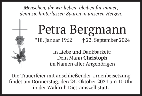 Traueranzeige von Petra Bergmann von merkurtz