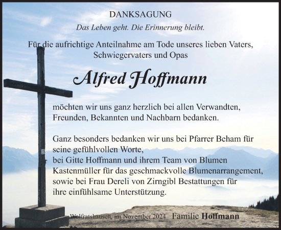 Traueranzeige von Alfred Hoffmann von merkurtz