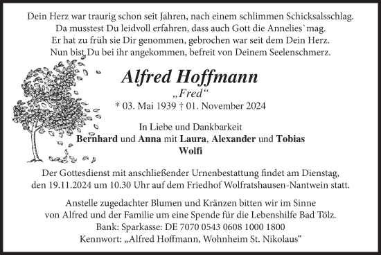 Traueranzeige von Alfred Hoffmann von merkurtz
