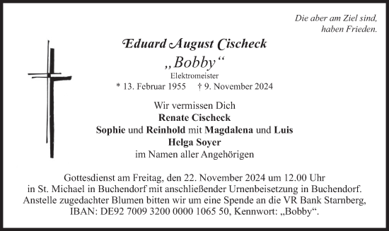 Traueranzeige von Eduard August Cischeck von merkurtz