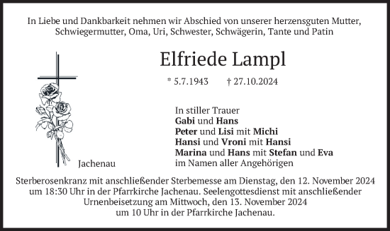 Traueranzeige von Elfriede Lampl von merkurtz