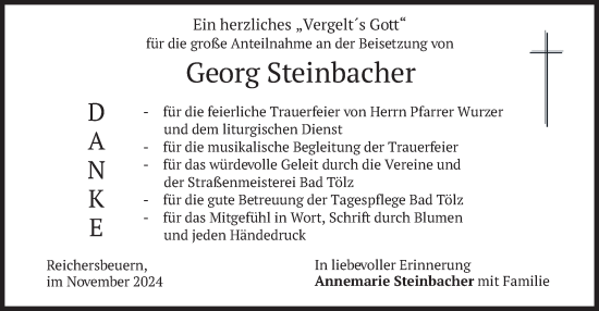 Traueranzeige von Georg Steinbacher von merkurtz