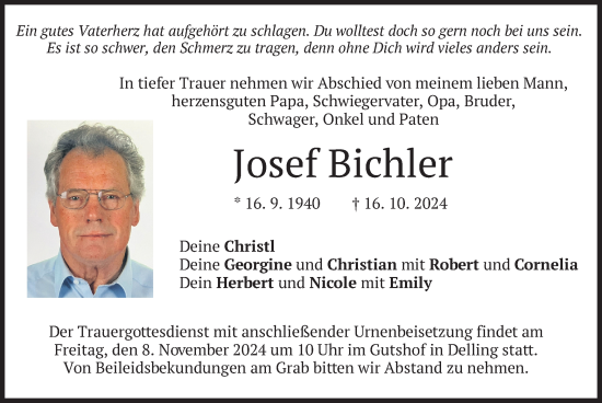 Traueranzeige von Josef Bichler von merkurtz