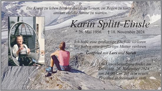 Traueranzeige von Karin Splitt-Einsle von merkurtz