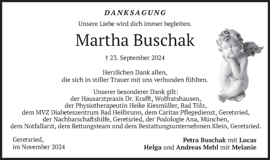 Traueranzeige von Martha Buschak von merkurtz