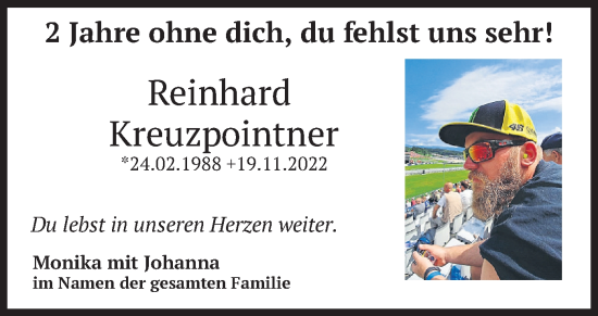 Traueranzeige von Reinhard Kreuzpointner von merkurtz
