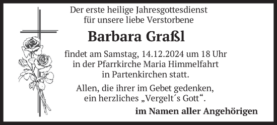 Traueranzeige von Barbara Graßl von merkurtz
