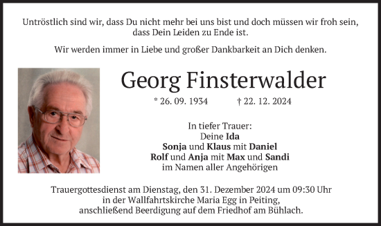 Traueranzeige von Georg Finsterwalder von merkurtz