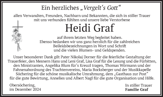 Traueranzeige von Heidi Graf von merkurtz