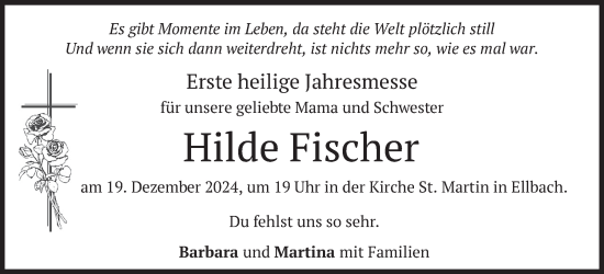 Traueranzeige von Hilde Fischer von merkurtz