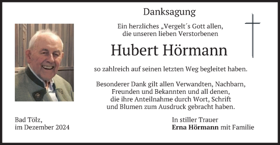 Traueranzeige von Hubert Hörmann von merkurtz