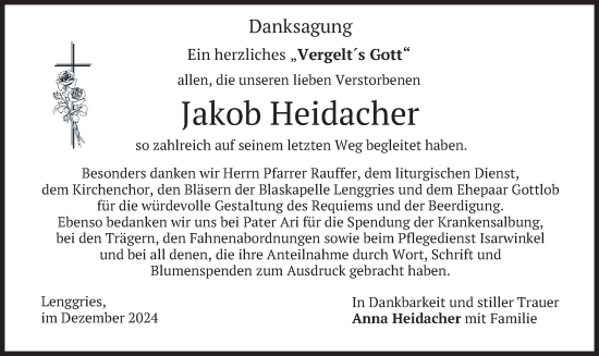 Traueranzeige von Jakob Heidacher von merkurtz