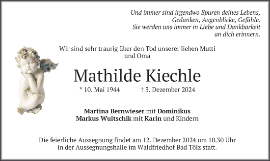 Traueranzeige von Mathilde Kiechle von merkurtz