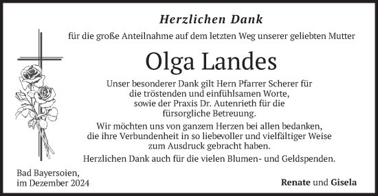 Traueranzeige von Olga Landes von merkurtz