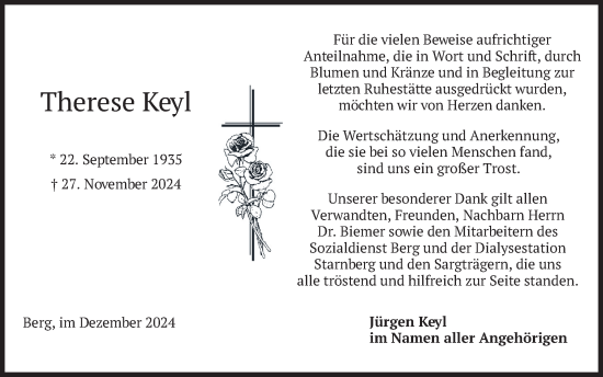 Traueranzeige von Therese Keyl von merkurtz