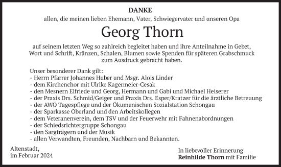 Traueranzeige von Georg Thorn von merkurtz