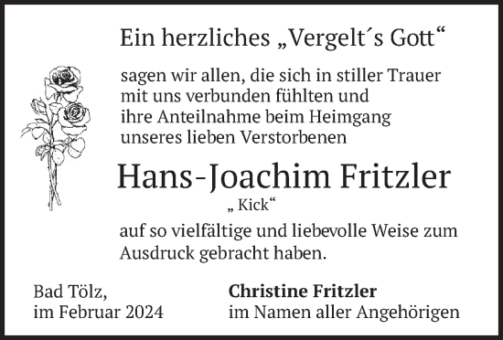 Traueranzeige von Hans-Joachim Fritzler von merkurtz