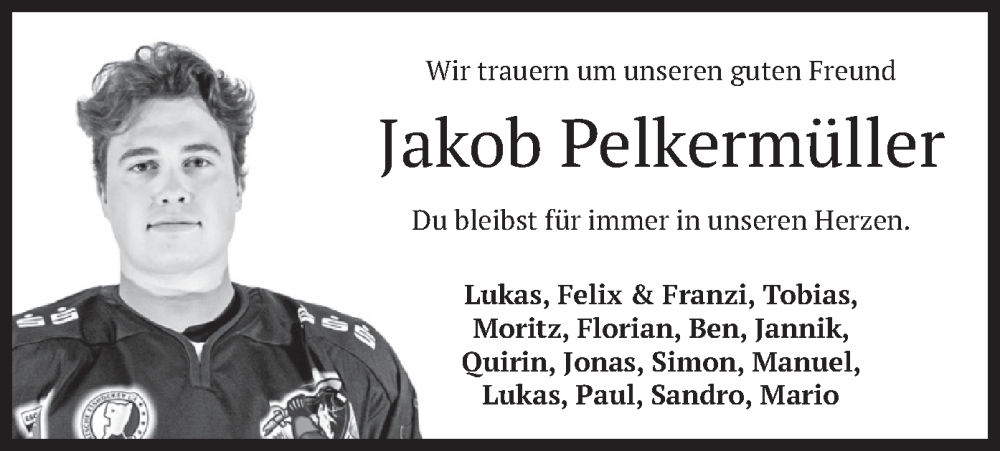  Traueranzeige für Jakob Pelkermüller vom 17.02.2024 aus merkurtz