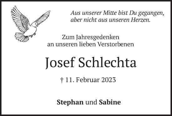 Traueranzeige von Josef Schlechta von merkurtz