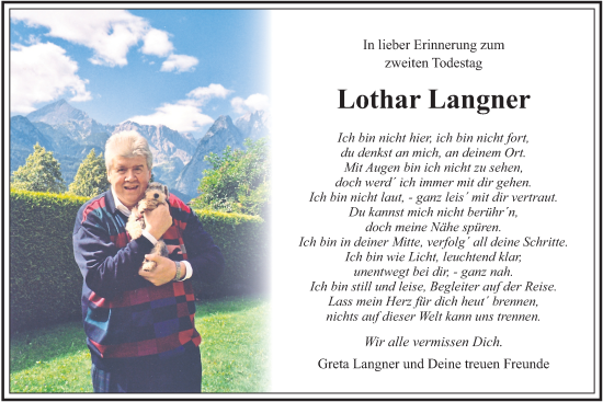 Traueranzeige von Lothar Langner von merkurtz