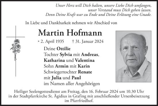 Traueranzeige von Martin Hofmann von merkurtz