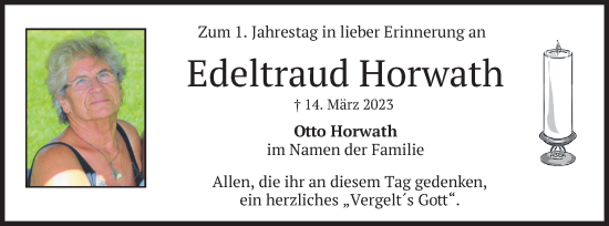 Traueranzeige von Edeltraud Horwath von merkurtz