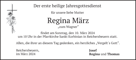Traueranzeige von Regina März von merkurtz