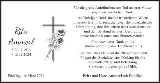 Traueranzeige von Rita Ammerl von merkurtz