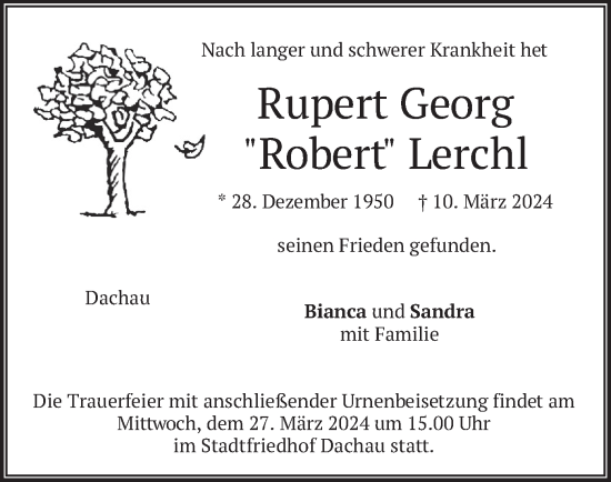 Traueranzeige von Rupert Georg Lerchl von merkurtz