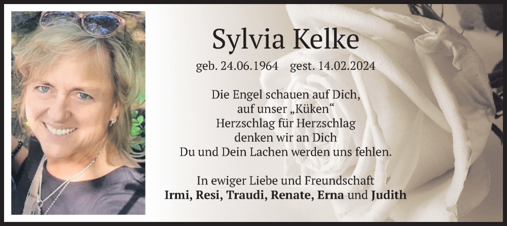  Traueranzeige für Sylvia Kelke vom 16.03.2024 aus merkurtz